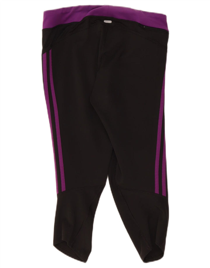 Adidas Womens Climalite Capri Leggings UK 12 Medium Black Colourblock