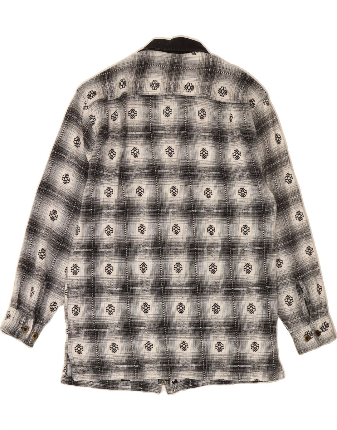 JOHN BANER Mens Flannel Shirt Size 14 1/2 Small Grey Check Cotton Vintage John Baner and Second-Hand John Baner from Messina Hembry 