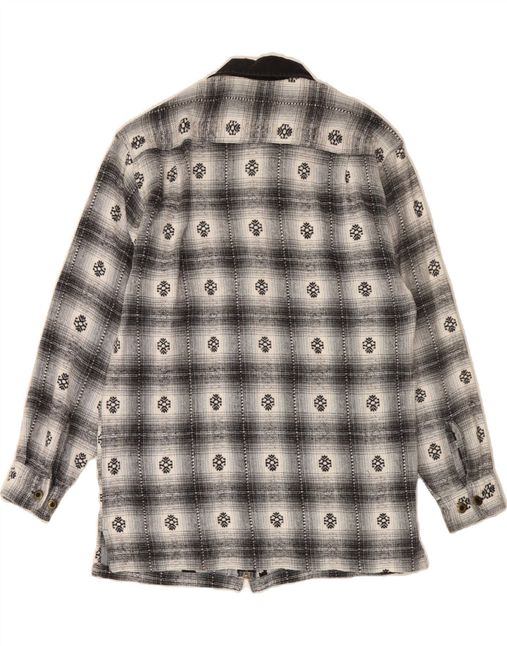 JOHN BANER Mens Flannel Shirt Size 14 1/2 Small Grey Check Cotton Vintage John Baner and Second-Hand John Baner from Messina Hembry 