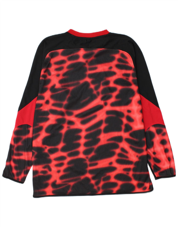 Umbro Mens Top Long Sleeve Large Black Animal Print Polyester
