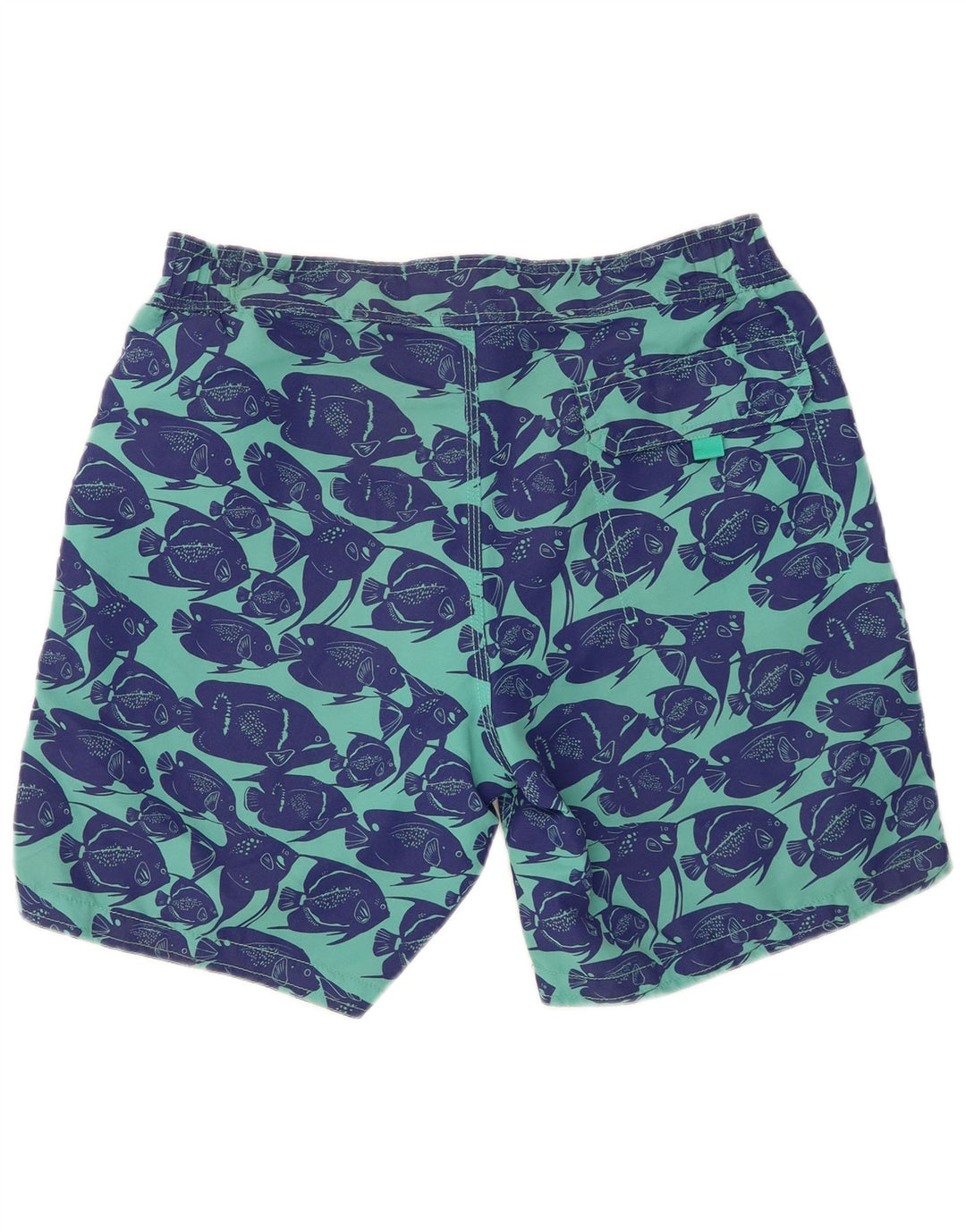 Boden Mens Abstract Pattern Swimming Shorts Medium Blue Polyester