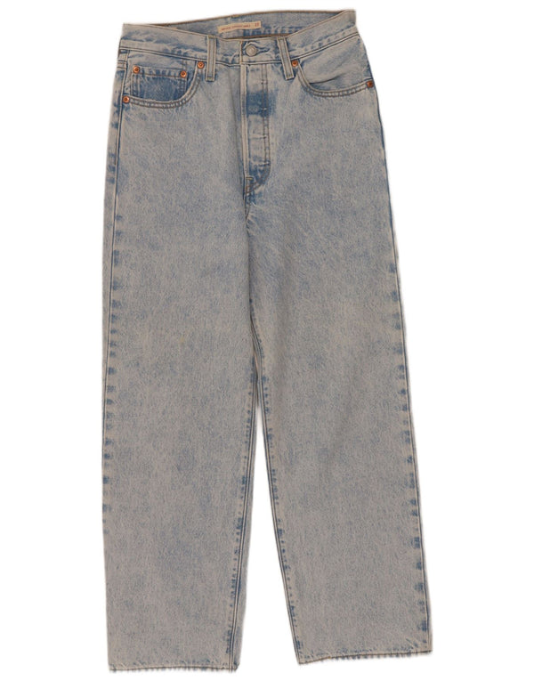 Levi's Damen Ribcage High Waist Acid Wash Straight Jeans W27 L26 Blau