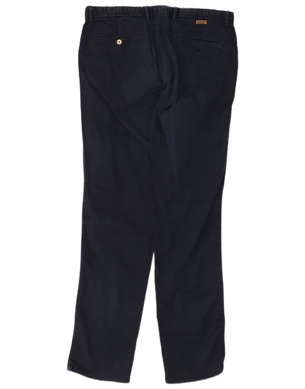Massimo Dutti Mens Slim Fit Chino Trousers EU 46 XL W36 L36 Navy Blue