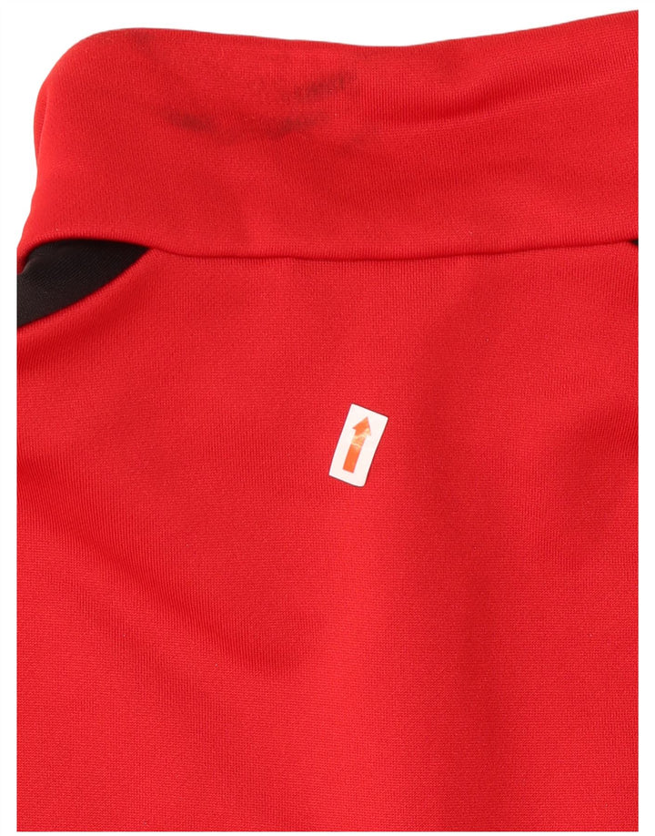 Adidas Mens Tracksuit Top Jacket Medium Red Colourblock Polyester