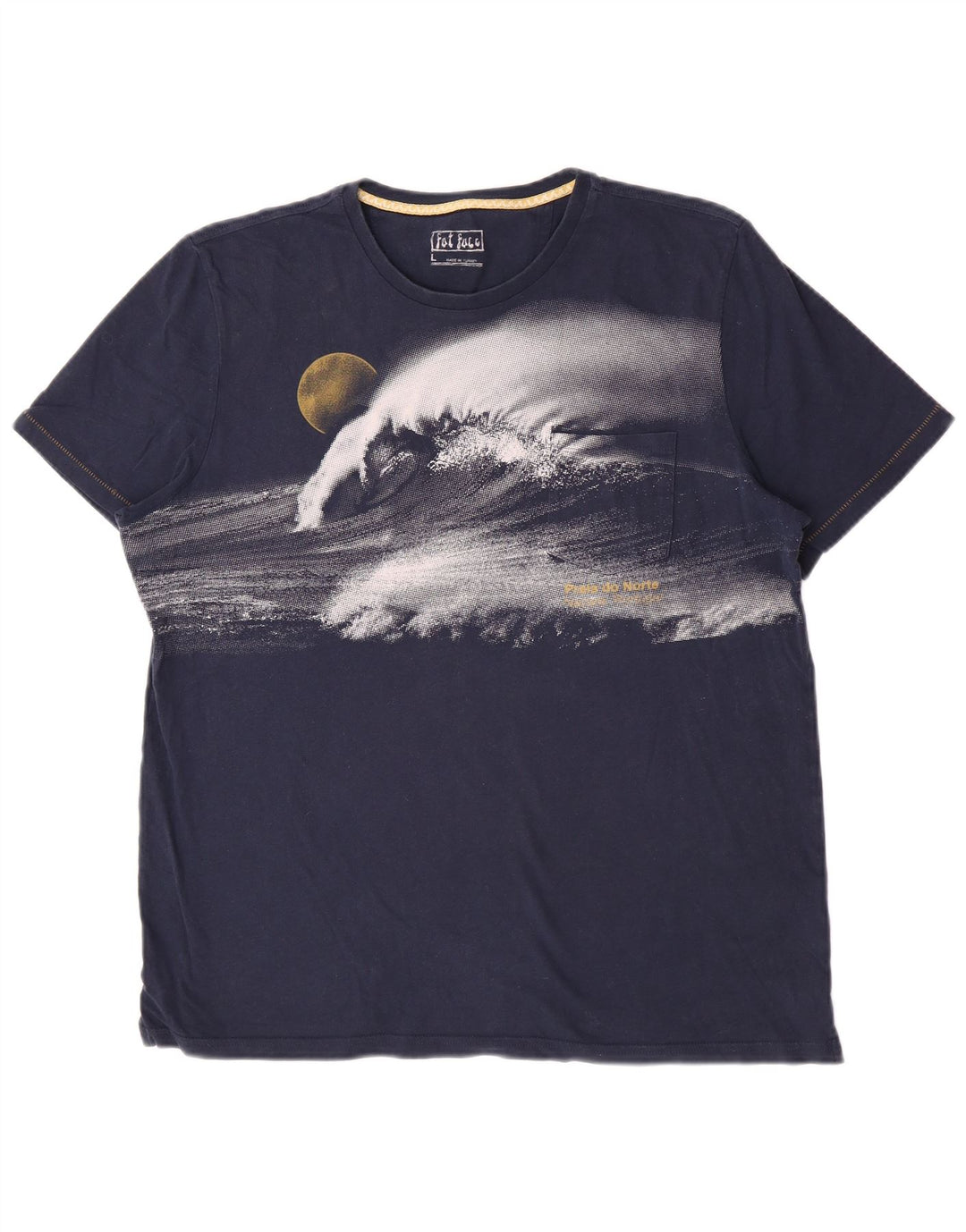Fat Face Mens Graphic T-Shirt Top Large Navy Blue Cotton