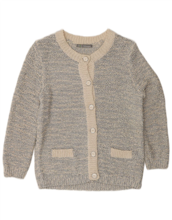 Marks & Spencer Damen-Cardigan-Pullover UK 12 Mittelsilber meliert