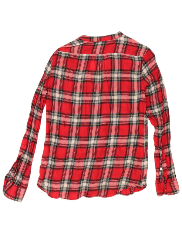 Pulôver feminino Zara UK 6 XS algodão xadrez vermelho