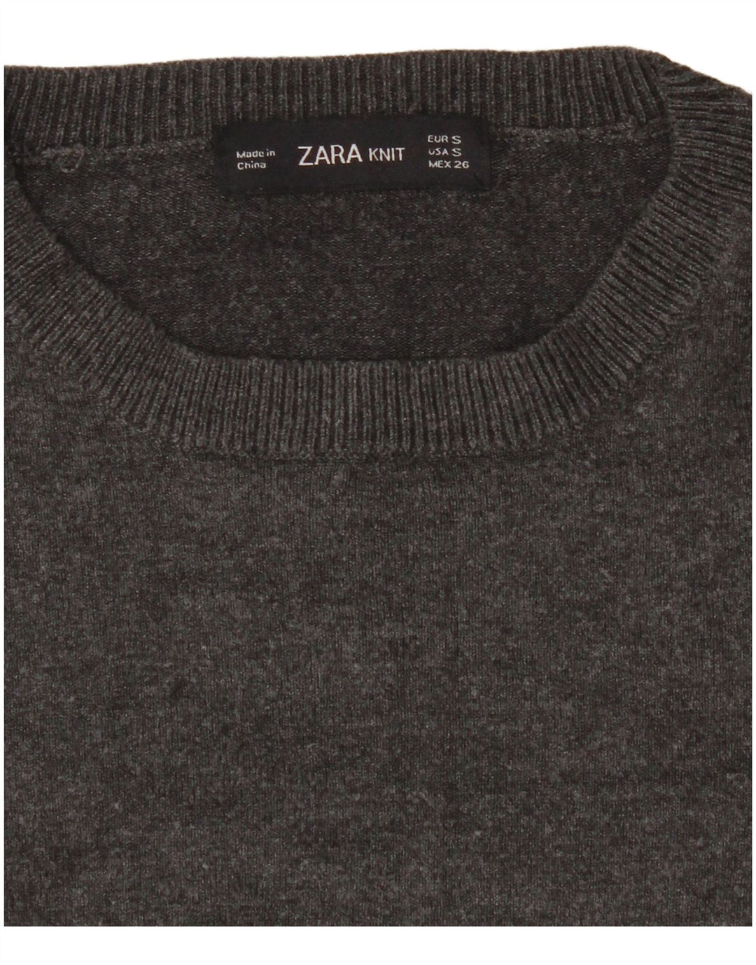 Zara Womens Crew Neck Jumper Sweater UK 8 Small Grey