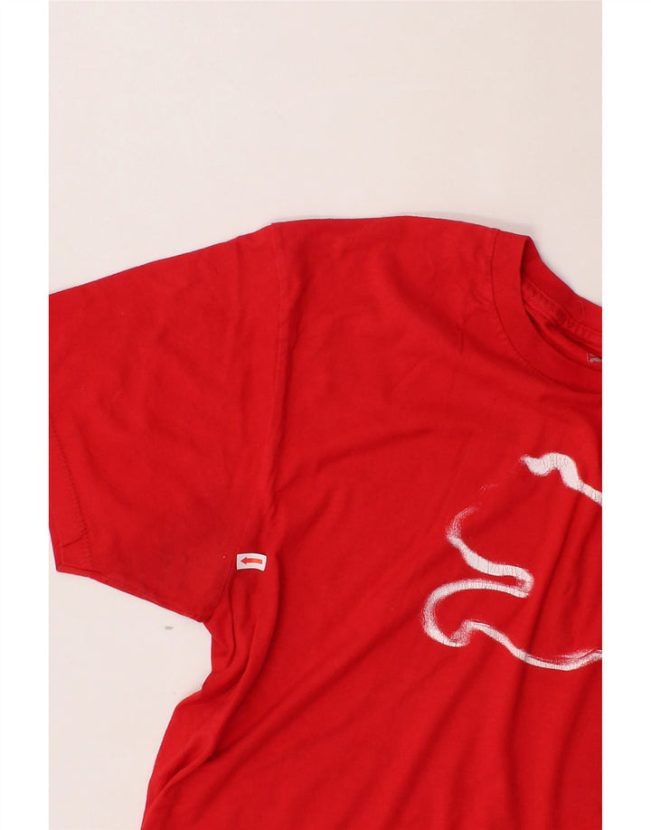 PUMA Mens Graphic T-Shirt Top Large Red Cotton Vintage Puma and Second-Hand Puma from Messina Hembry 