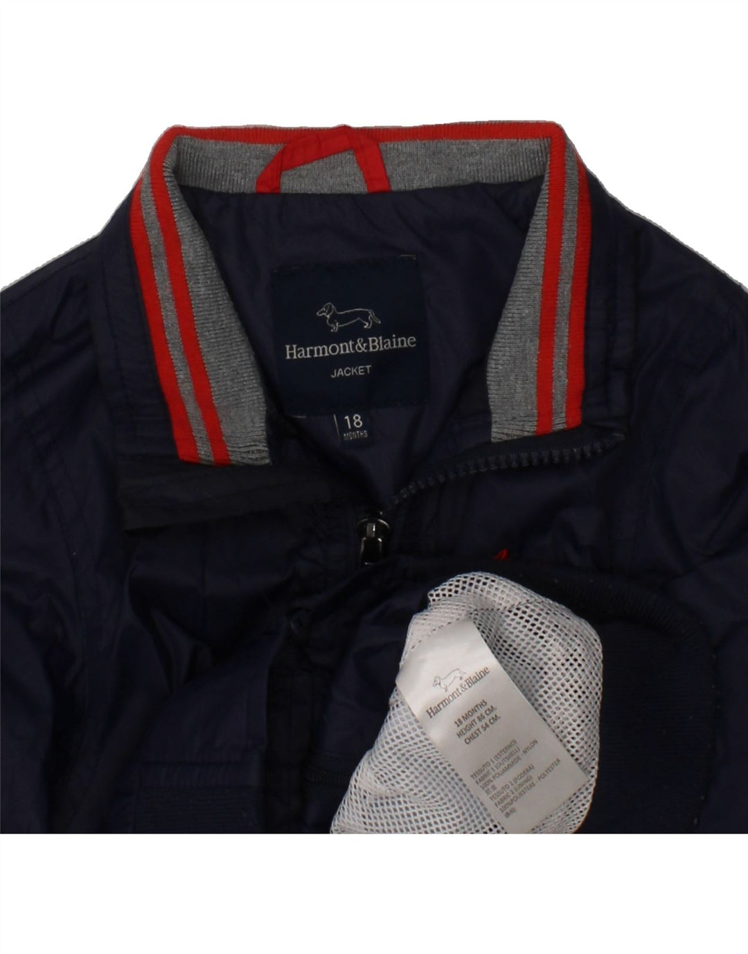 HARMONT & BLAINE Baby Boys Bomber Jacket 12-18 Months Navy Blue Polyamide Vintage Harmont & Blaine and Second-Hand Harmont & Blaine from Messina Hembry 