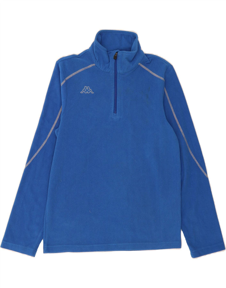KAPPA Mens Zip Neck Fleece Jumper Medium Blue Polyester Vintage Kappa and Second-Hand Kappa from Messina Hembry 