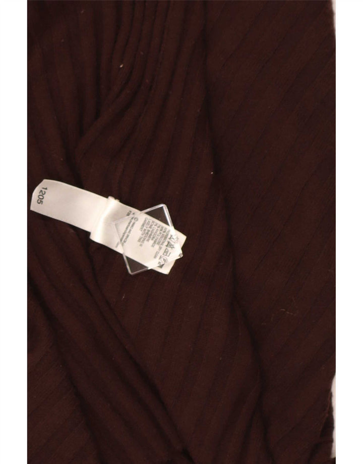 Marks & Spencer Womens Asymmetric Cardigan Sweater UK 8/10 Small Brown