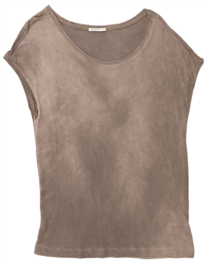 Marella Tricou Femei Top UK 14 Medium Gri Viscose