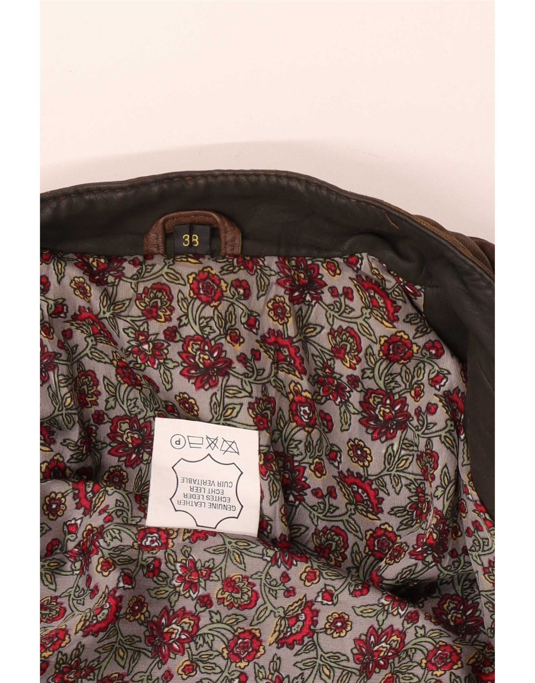Jaqueta blazer feminina vintage com 1 botão EU 38 bloco colorido marrom médio