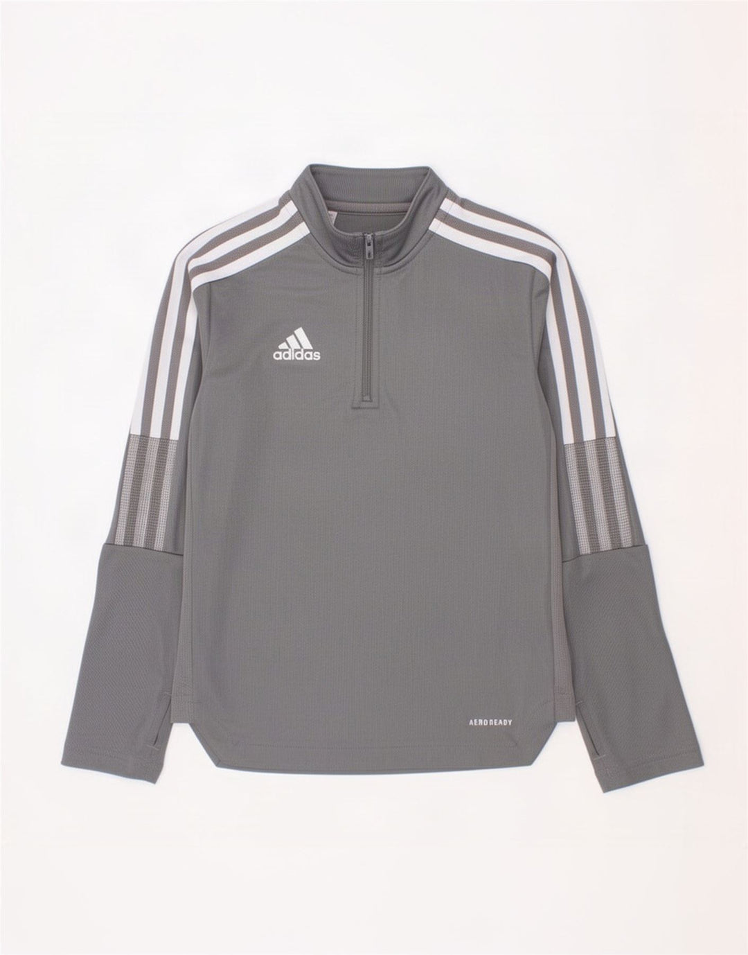 Adidas Jungen Aeroready Zip Neck Pullover Trainingsanzug Top 7–8 Jahre Grau