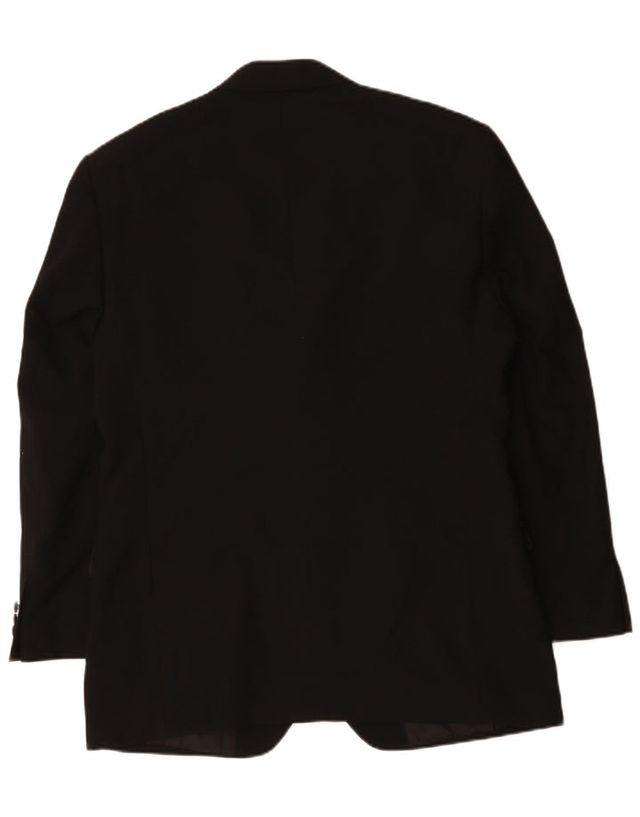 Marks & Spencer Mens 2 Button Blazer Jacket UK 40 Medium Black Polyester