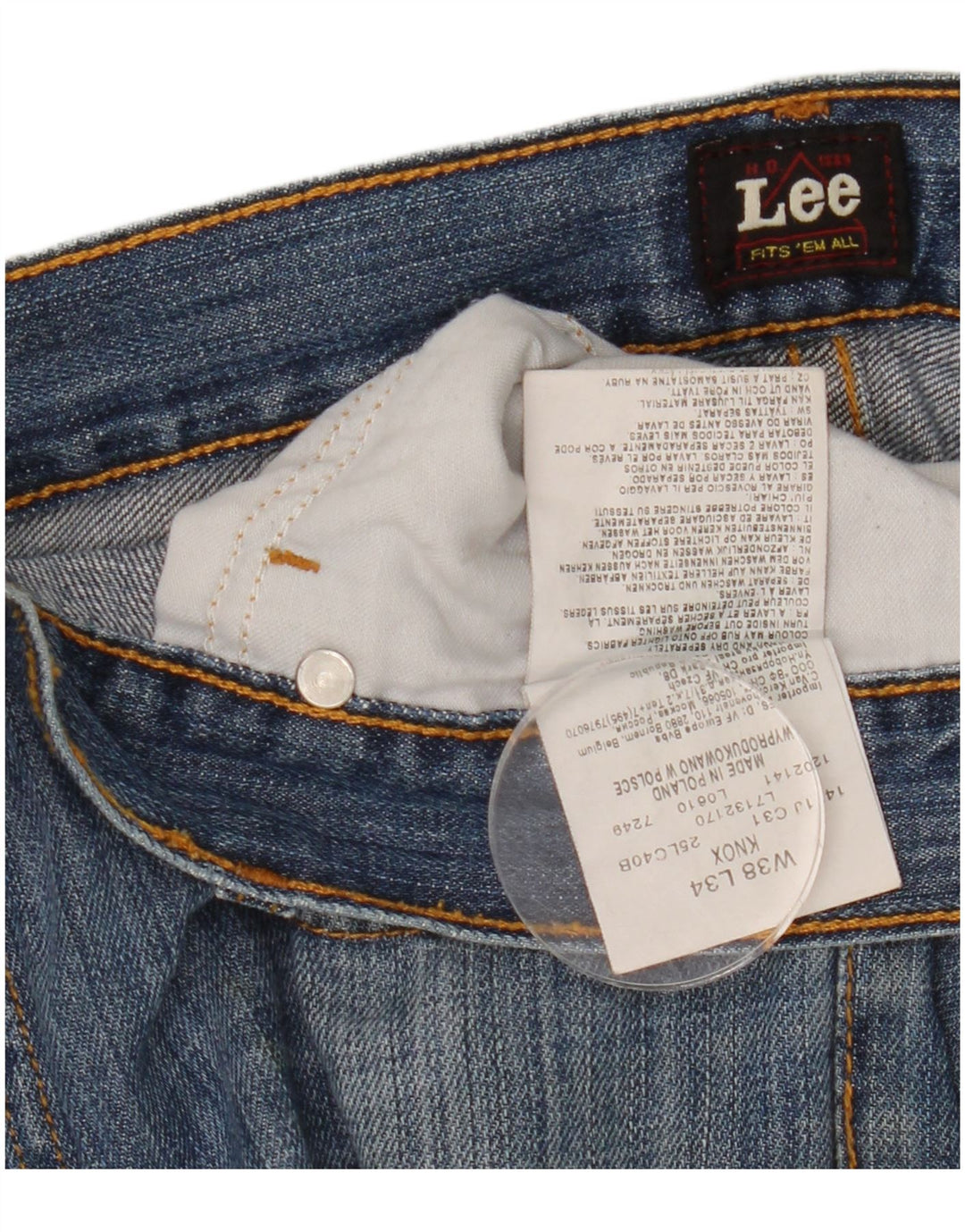 Jeans dritti Lee Knox da uomo W38 L34 cotone blu