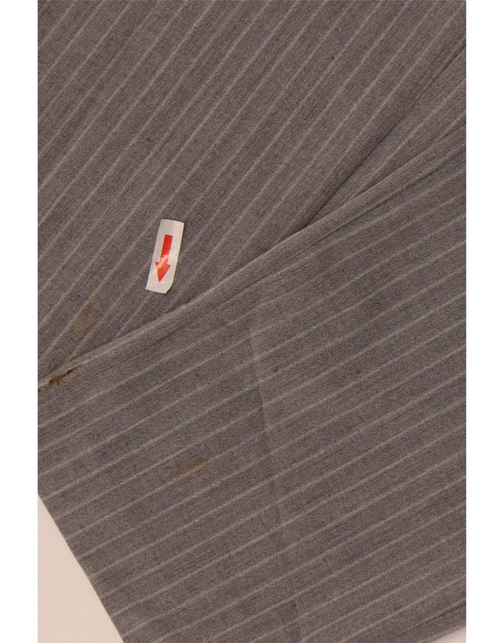 Zara Mens Slim Chino Trousers Small W29 L30 Grey Striped Polyester