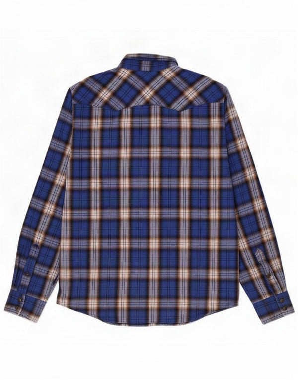 American Eagle Chemise en flanelle pour homme Grand coton à carreaux bleu