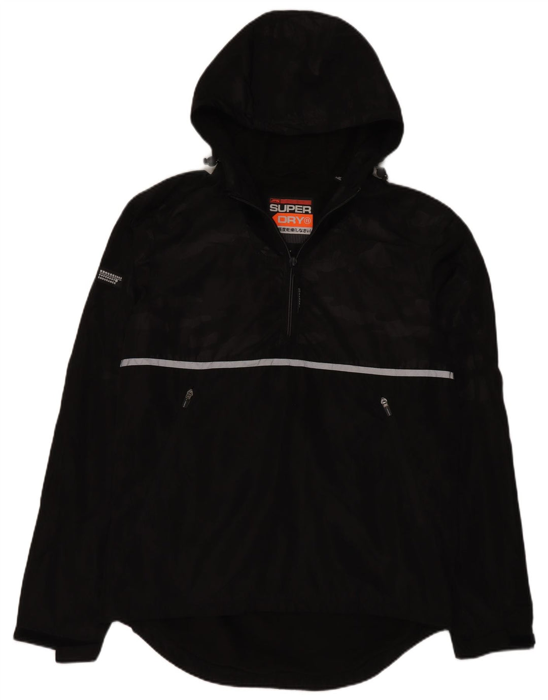 Мужская куртка-дождевик с капюшоном Superdry UK 40, большой черный полиэстер