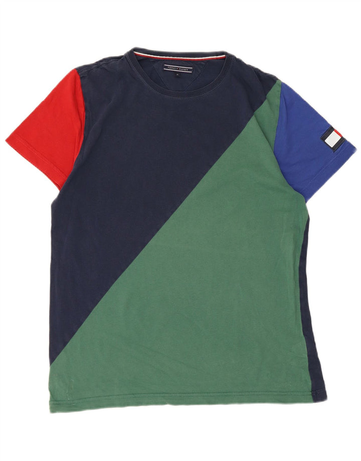 Tommy Hilfiger Herre T-Shirt Top Medium Flerfarvet Colourblock Bomuld