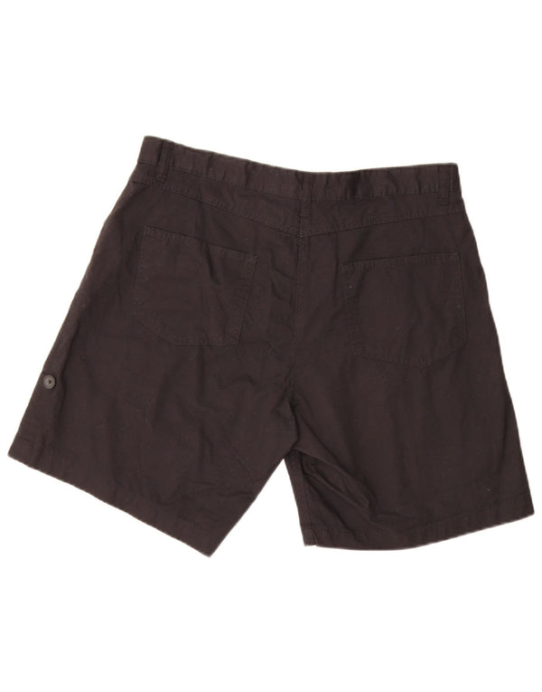Mountain Warehouse Womens Chino Shorts UK 14 Large W32 Black Cotton