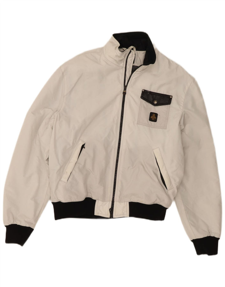 Refrigiwear Herre Bomber Jacket UK 40 Large White Colourblock Polyamid