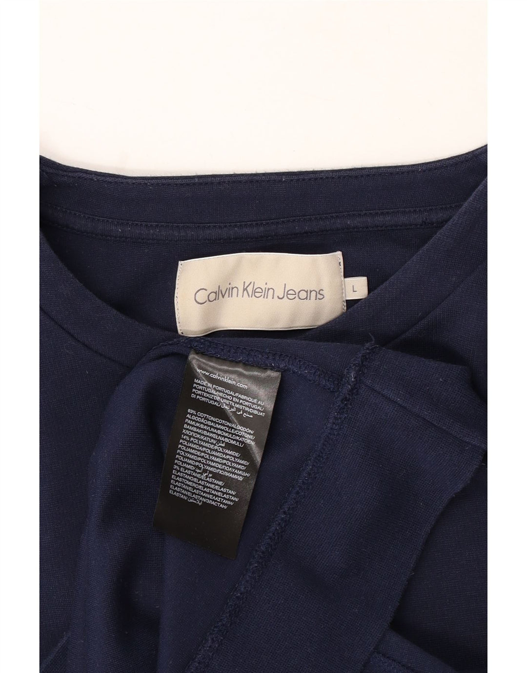 CALVIN KLEIN JEANS Mens Sweatshirt Jumper Large Navy Blue Cotton