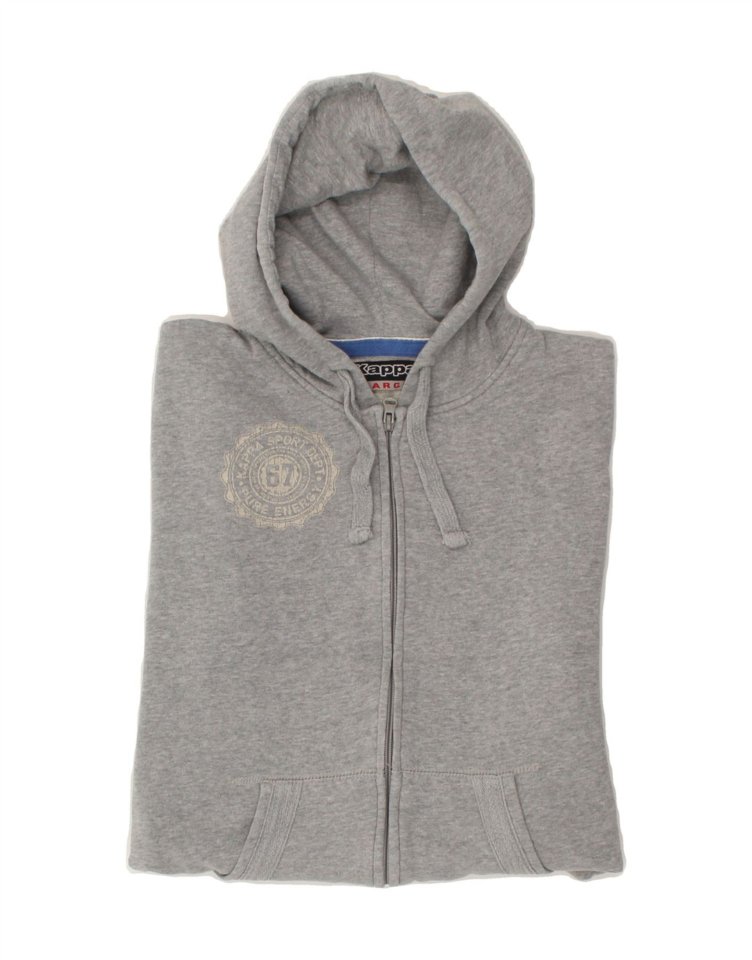 KAPPA Womens Zip Hoodie Sweater UK 16 Large Grey Vintage Kappa and Second-Hand Kappa from Messina Hembry 
