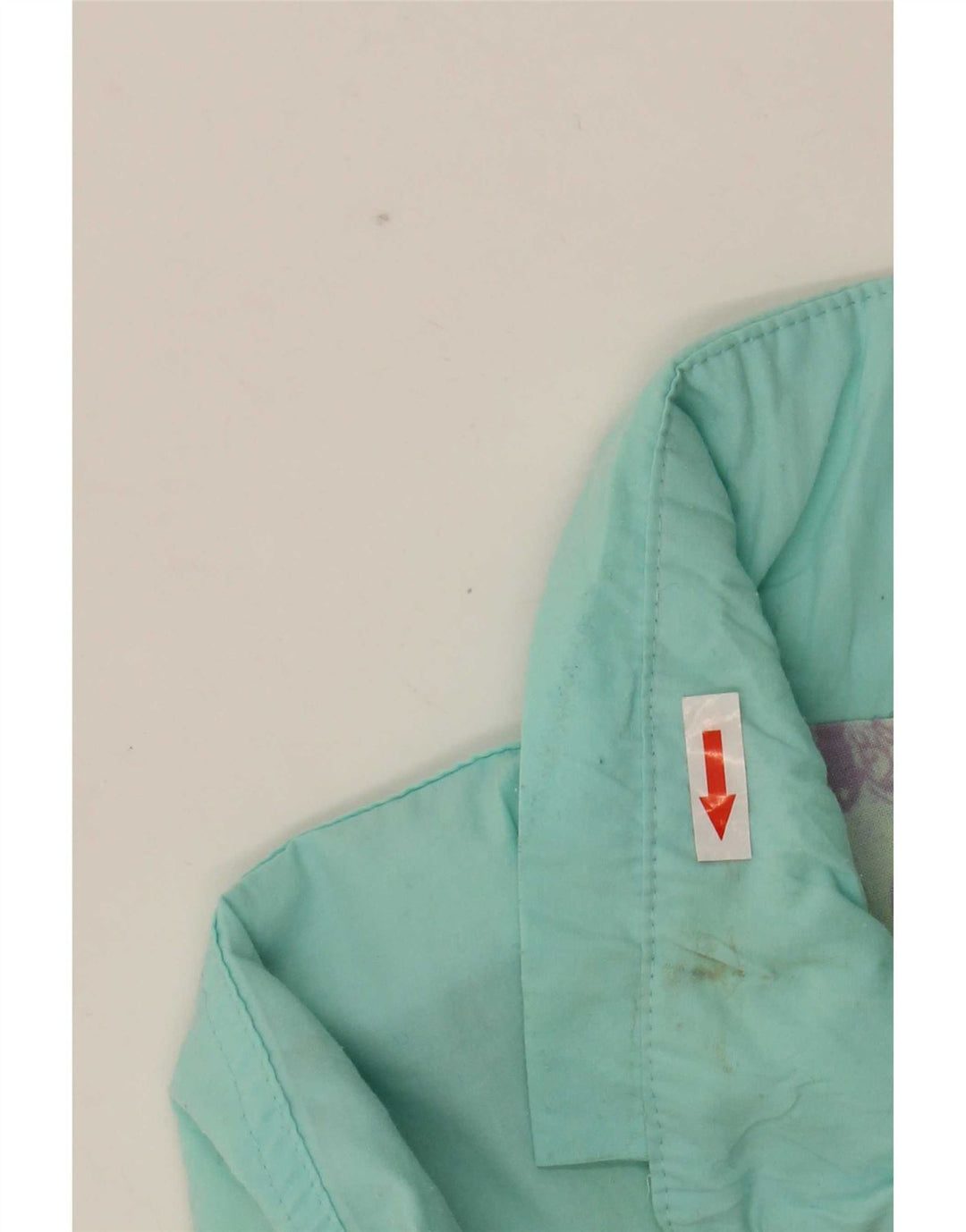 Vintage Womens Graphic Windbreaker Jacket UK 16 Large Turquoise Polyester