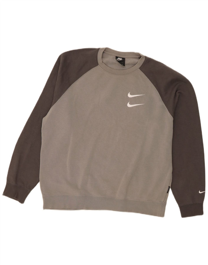 Nike Mens Graphic Sweatshirt Jumper Large Grey Cotton