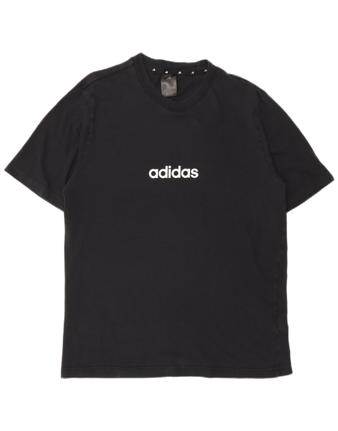 ADIDAS Mens Graphic T-Shirt Top Medium Black Cotton