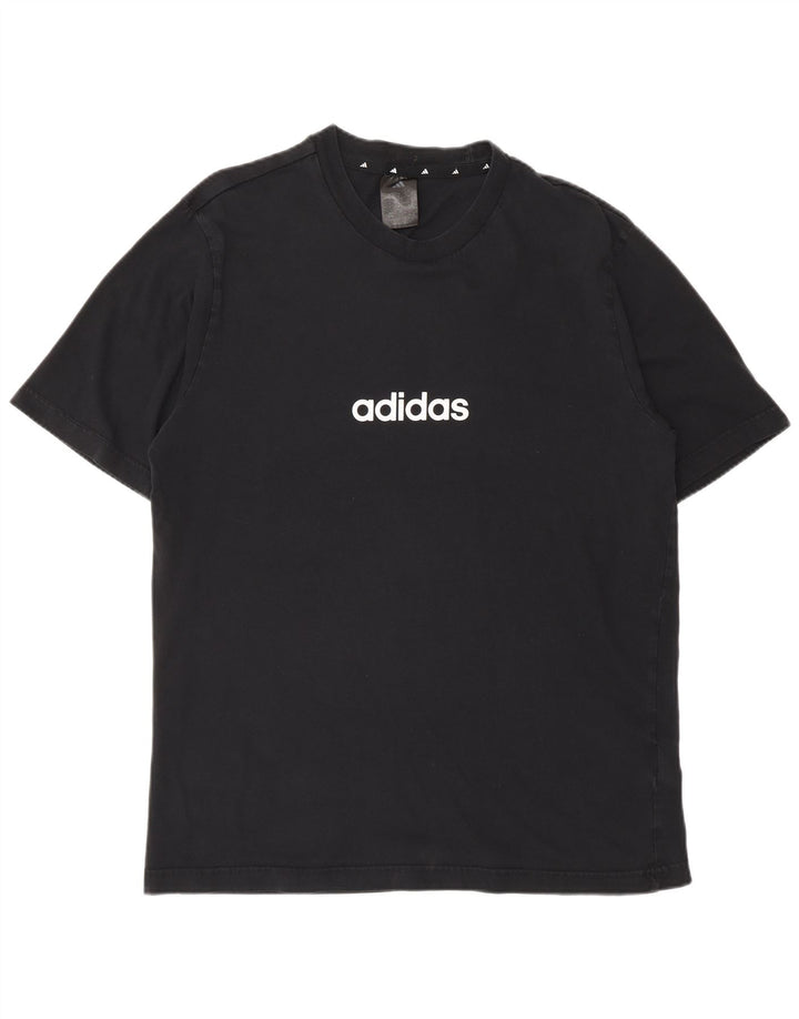 ADIDAS Mens Graphic T-Shirt Top Medium Black Cotton