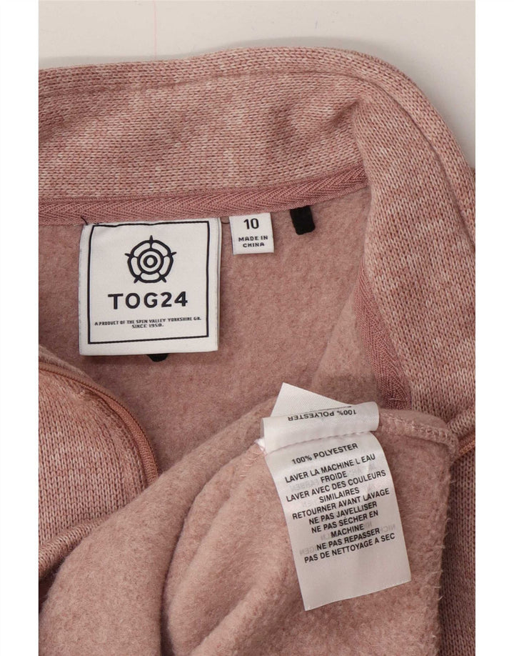Tog 24 Womens Oversized Zip Neck Sweatshirt Jumper UK 10 Small Pink
