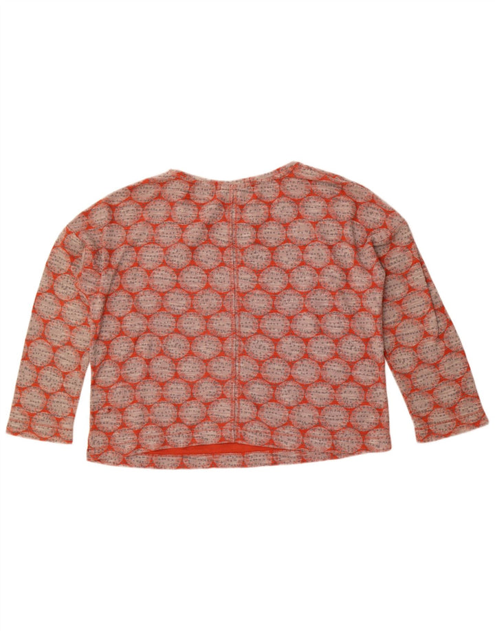 White Stuff Womens Crop Top Langærmet UK 12 Medium Rød Geometrisk