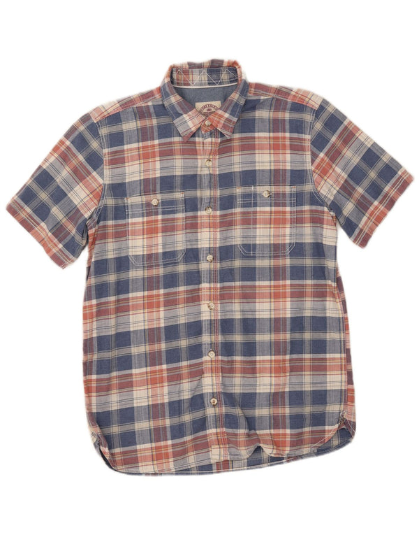 Fat Face Mens Short Sleeve Shirt Small Blue Check Cotton
