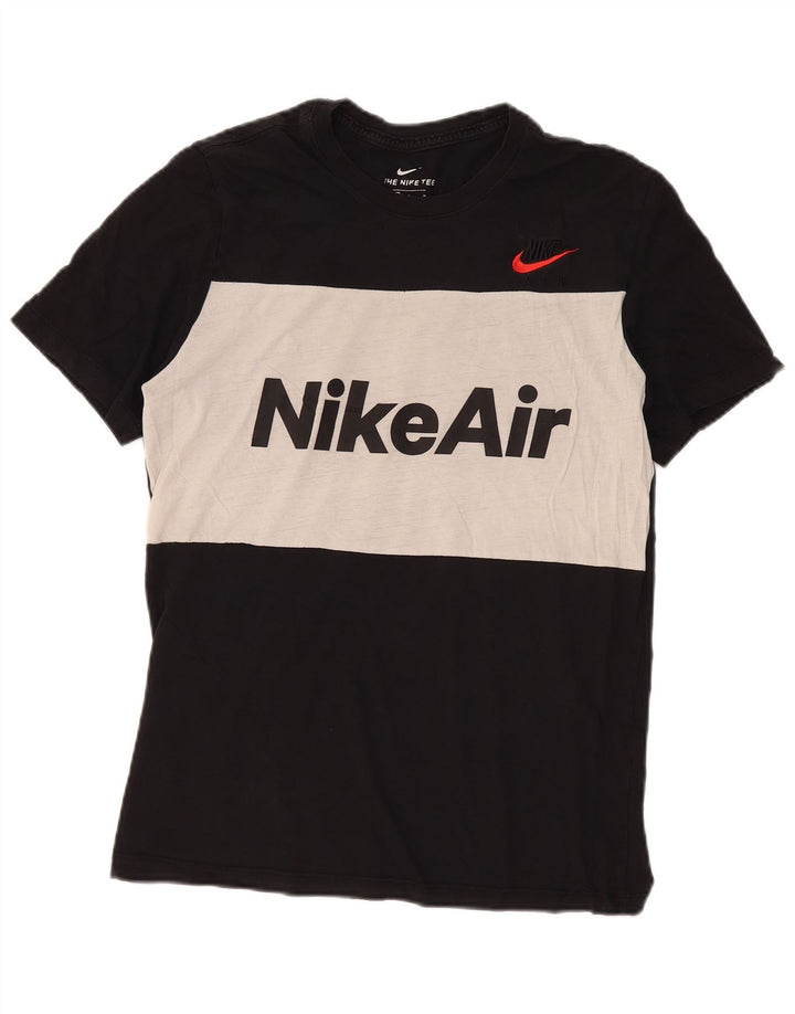 Nike Mens Graphic T-Shirt Top Medium Black Colourblock Cotton