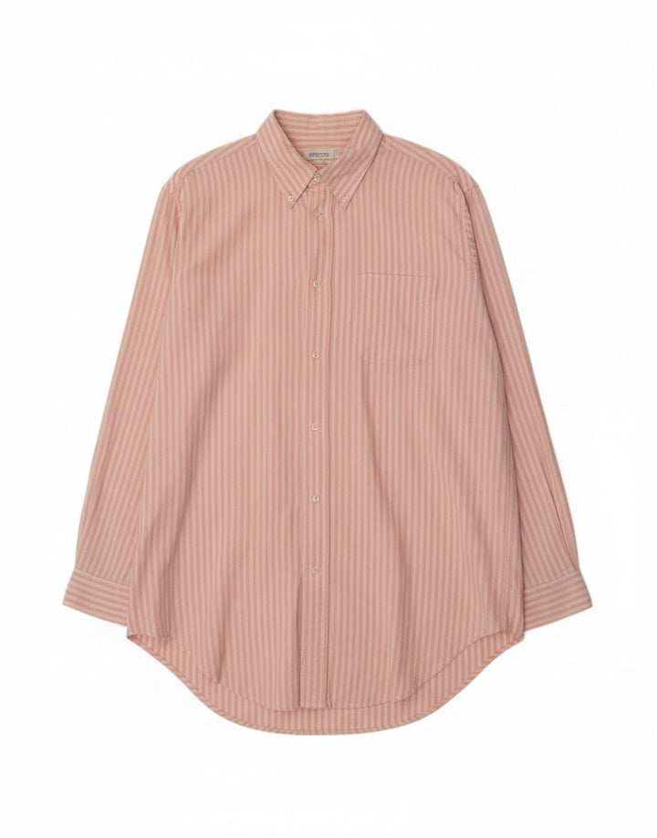 BENETTON Mens Loose Fit Shirt Large Pink Striped