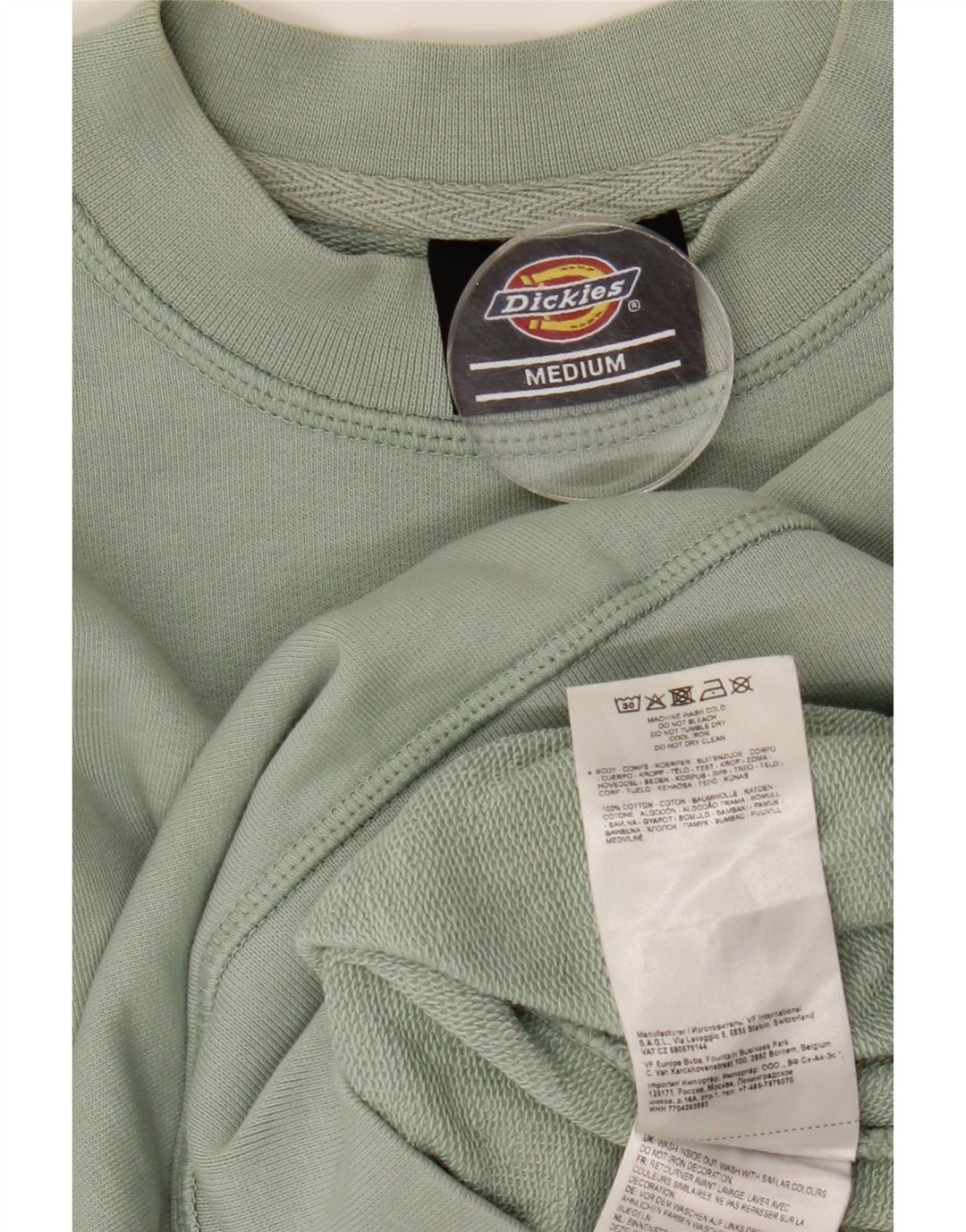 DICKIES Womens Oversized Crop Graphic Sweatshirt Jumper UK 14 Medium Green