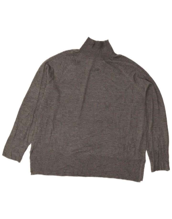 Zara Dame Oversized Turtle Neck Jumper Sweater UK 14 Medium Grey
