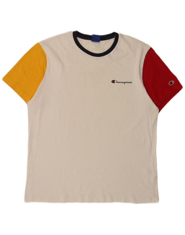 Tricou pentru bărbați Champion Top 2XL, bumbac color bloc alb