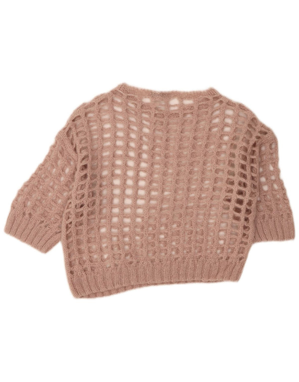 Damski sweter Liu Jo Crochet Crochet z dekoltem w łódkę UK 10 Small Pink