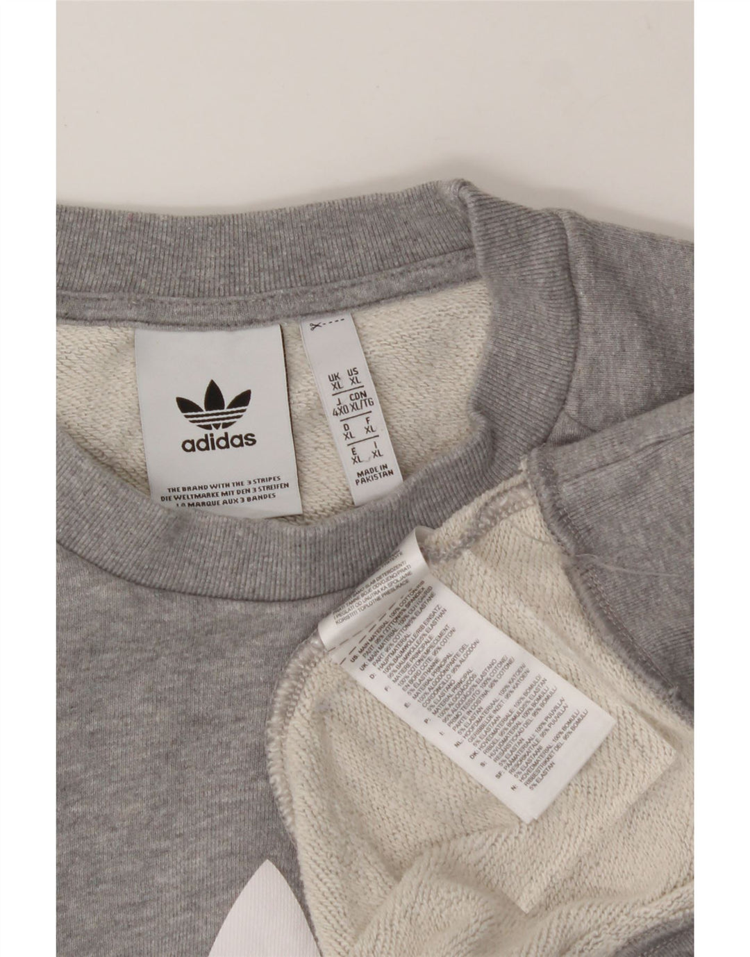 ADIDAS Mens Graphic Sweatshirt Jumper XL Grey Cotton Vintage Adidas and Second-Hand Adidas from Messina Hembry 