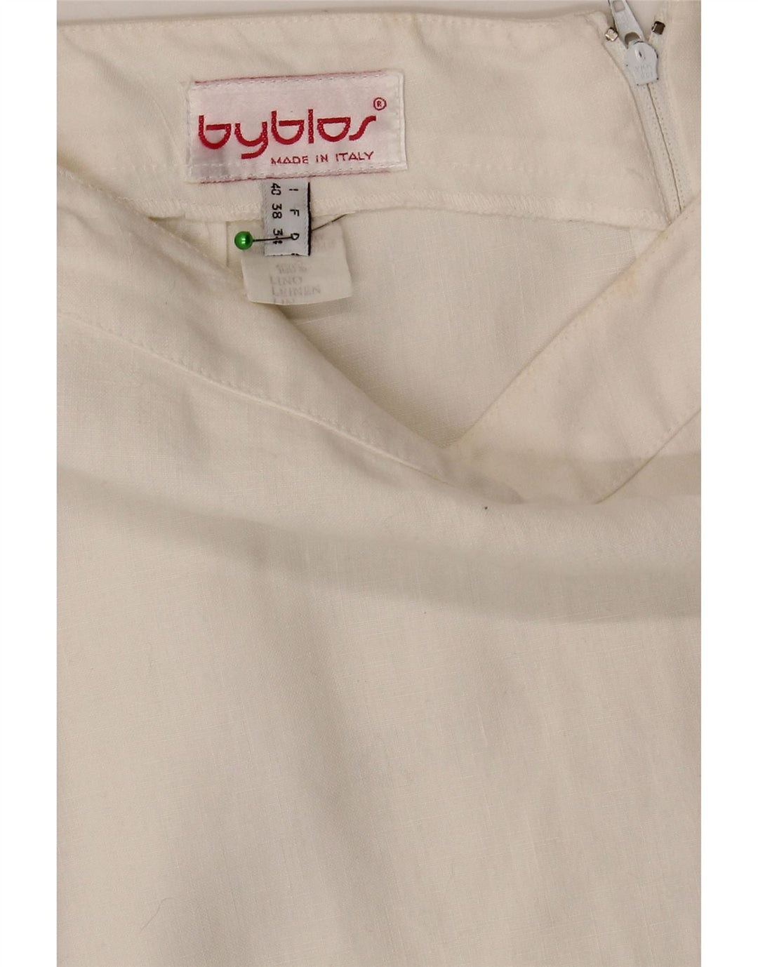 Byblos Womens Pencil Skirt IT 40 Small W28  White Linen