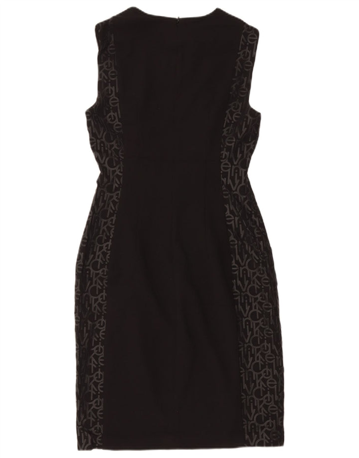 CALVIN KLEIN Abito tubino senza maniche con grafica da donna US 8 Medium Nero