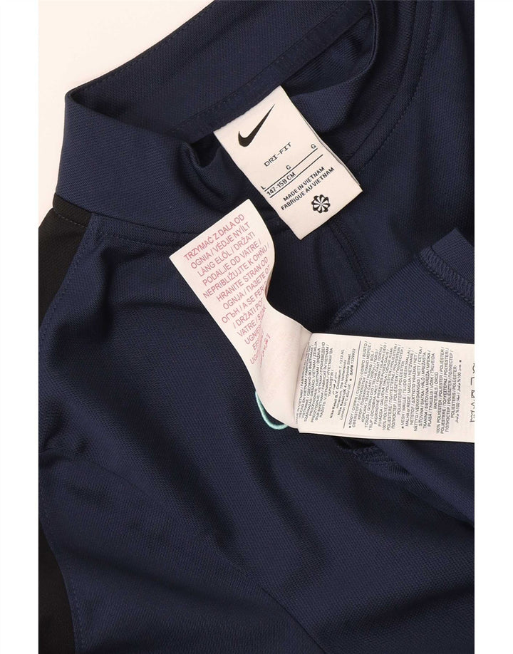 Nike Boys Dri Fit Tracksuit Top Jacket 12-13 Years Large Navy Blue