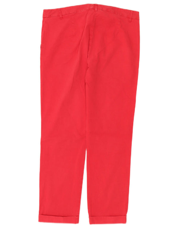 Marella Pantalon court droit EMME pour femme UK 12 Medium W32 L26 Rouge