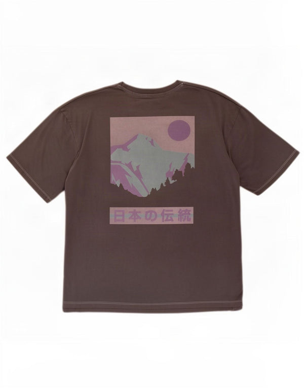 T-shirt grafica da uomo Jack & Jones Top 2XL cotone grigio