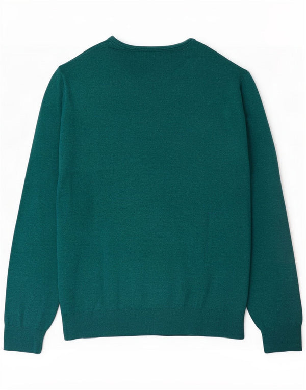 Tommy Hilfiger Mens Boat Neck Jumper Sweater 2XL Turquoise Flecked Cotton