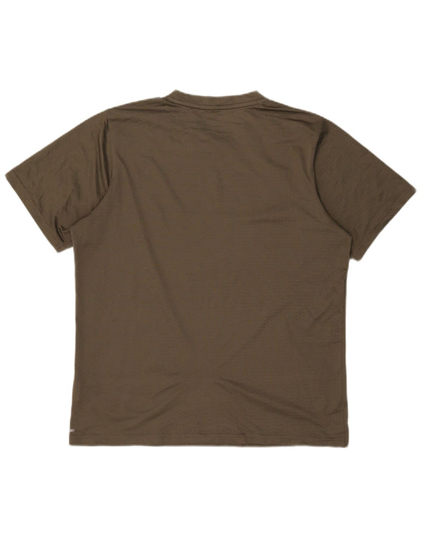 Puma Mens T-Shirt Top Large Khaki Polyester